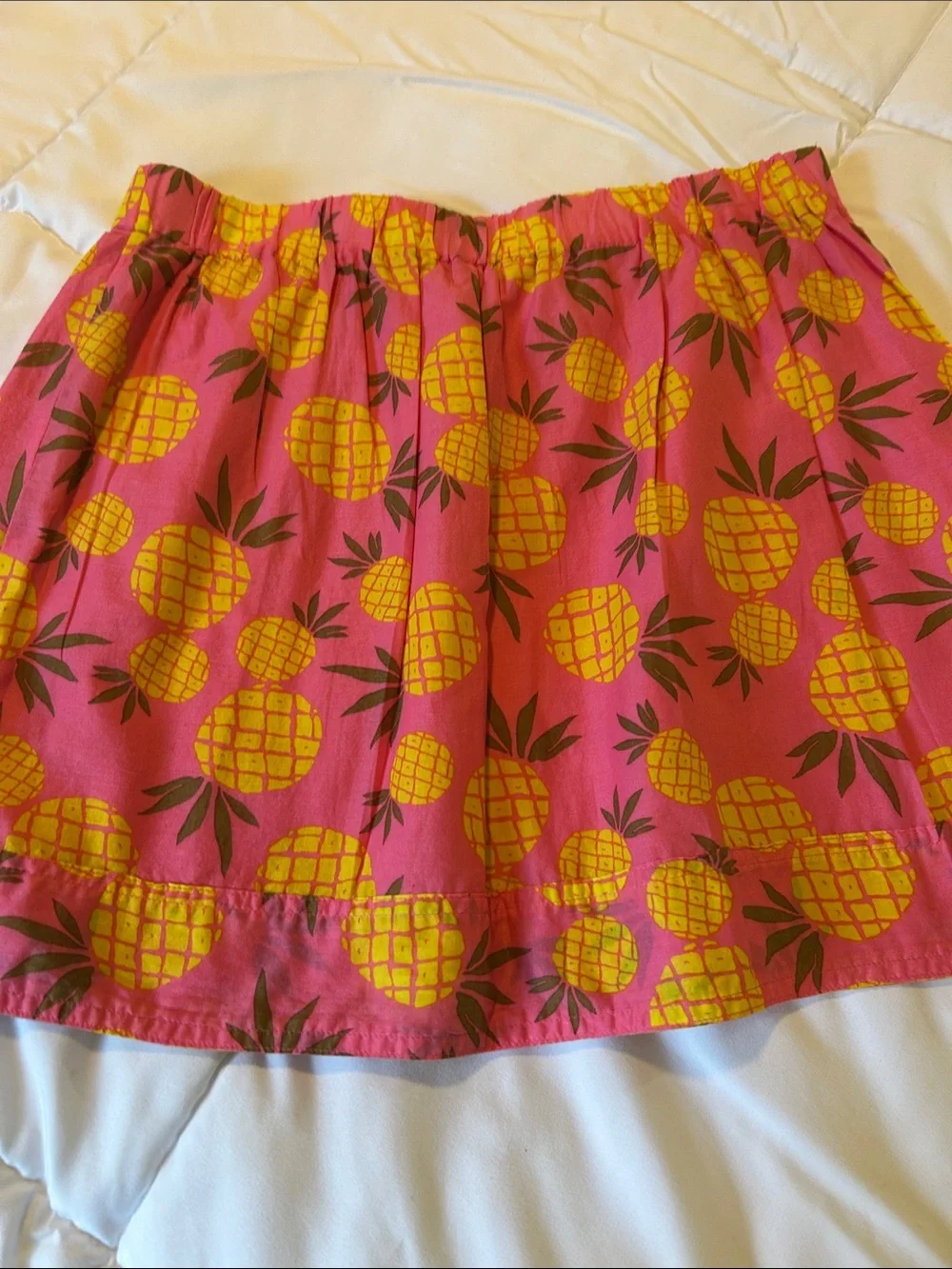 J. Crew Pink Skirt with Yellow Pineapple Print
